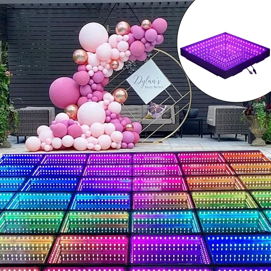 Infinity Dancing Floor Accessory Wireless DMX Controlled Moving Lights for DJ and KTV Emitted Colors Blue Red Green Yellow