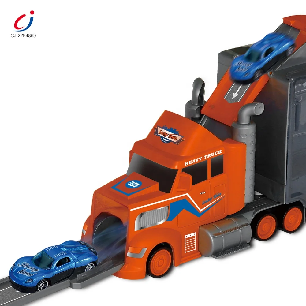 Супер парковки игрушки 1:64 брелок для автомобильных ключей модели автомобилей контейнер литья под давлением грузовиков деформации контейнеровоз игрушка