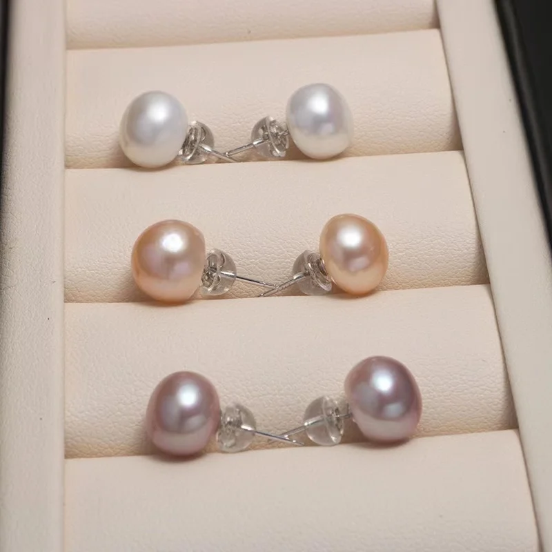 Wholesale 4A Grade High Luster Flatback pearl Button pearl 4-11mm Natural FreshWater Loose Pearls earrings