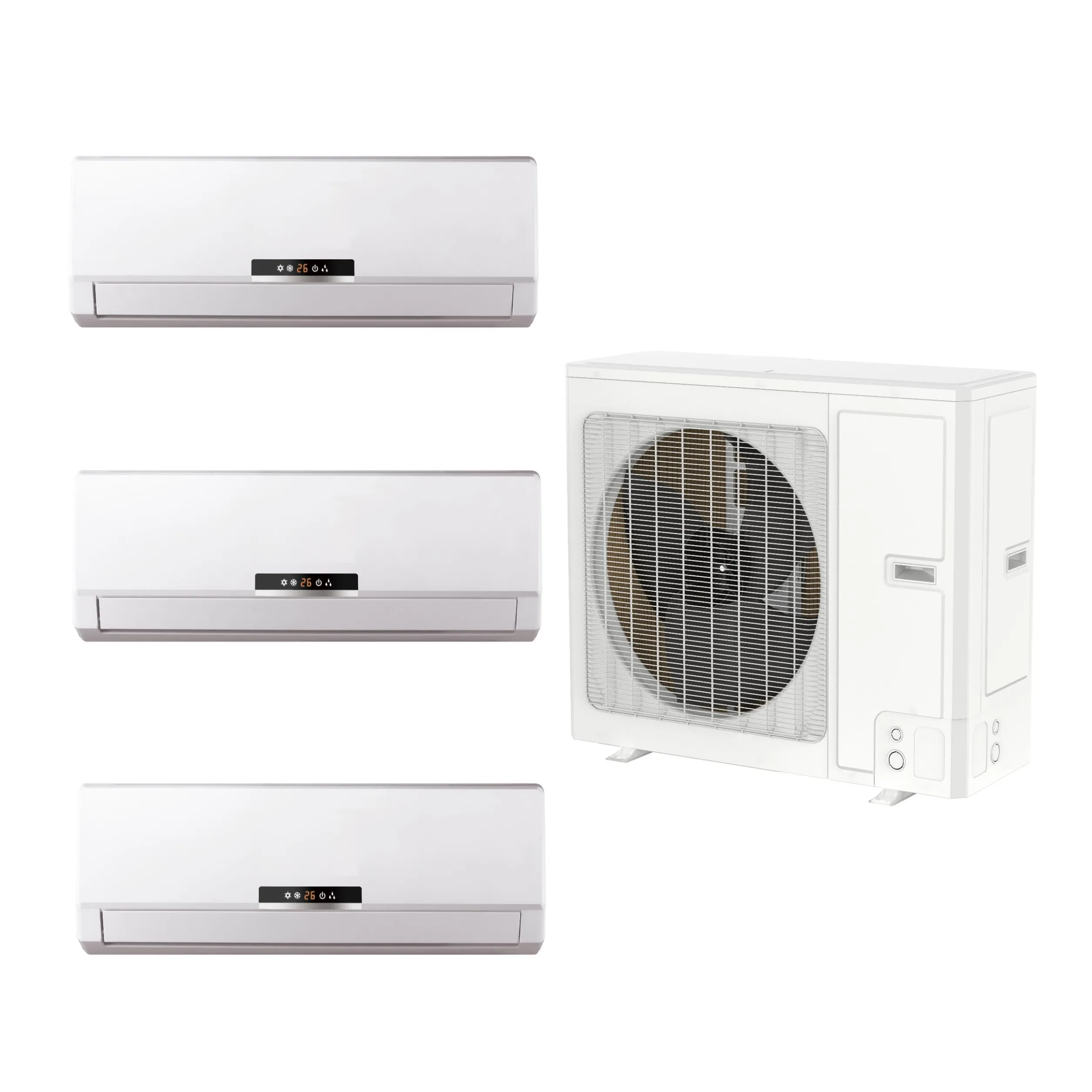 3-зонный настенный насос Acondicionado VRF VRV Система Теплового Насоса A/C Multi Split для бытового коммерческого Zone