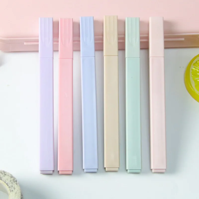 Personalized Logo Custom Magic Highlighter Pen with Cap Pink Black Yellow Red White Orange Blue Box Loose Gray Packaging Pcs Ink