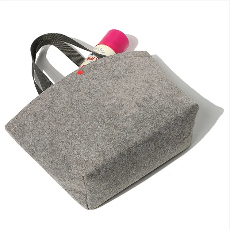 Customized reusable wool felt ladies bag shopping tote bag