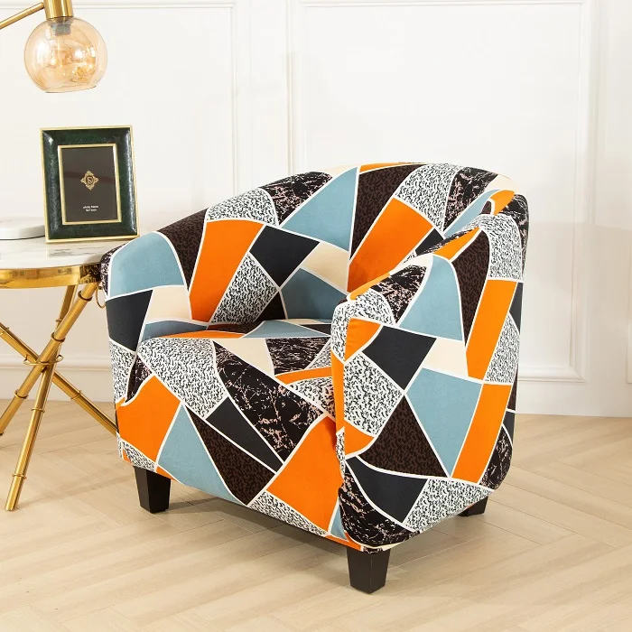 Club Chair  Stretch Tub Cover Armchair Non-Slip Tub Chair Slipcover Elastic Sofa Cover