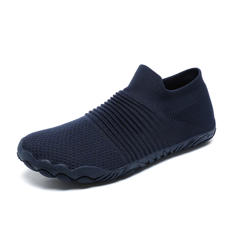 Customize Logo Soft  Unisex Water Aqua Shoes Anti slip Comfortable Fly-Knit Five Fingers Yoga Beaching Sock Shoes
