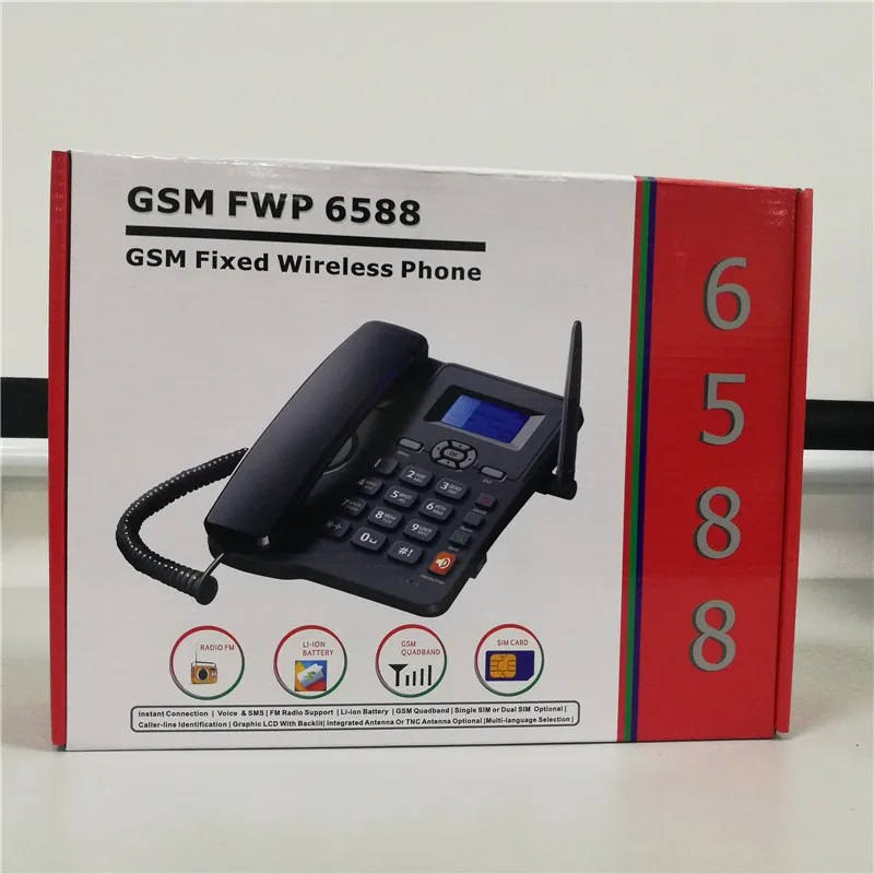Home GSM Desk Phone FM Radio gsm fixed wireless telephone with speed dial