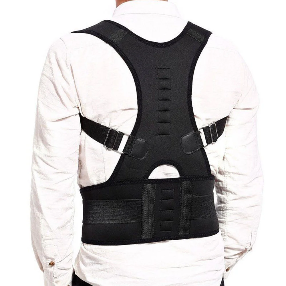 Back Posture Corrector Adjustable Magnetic Therapy Posture Corrector Brace Shoulder Back Brace Support Belt No Slouching Unisex
