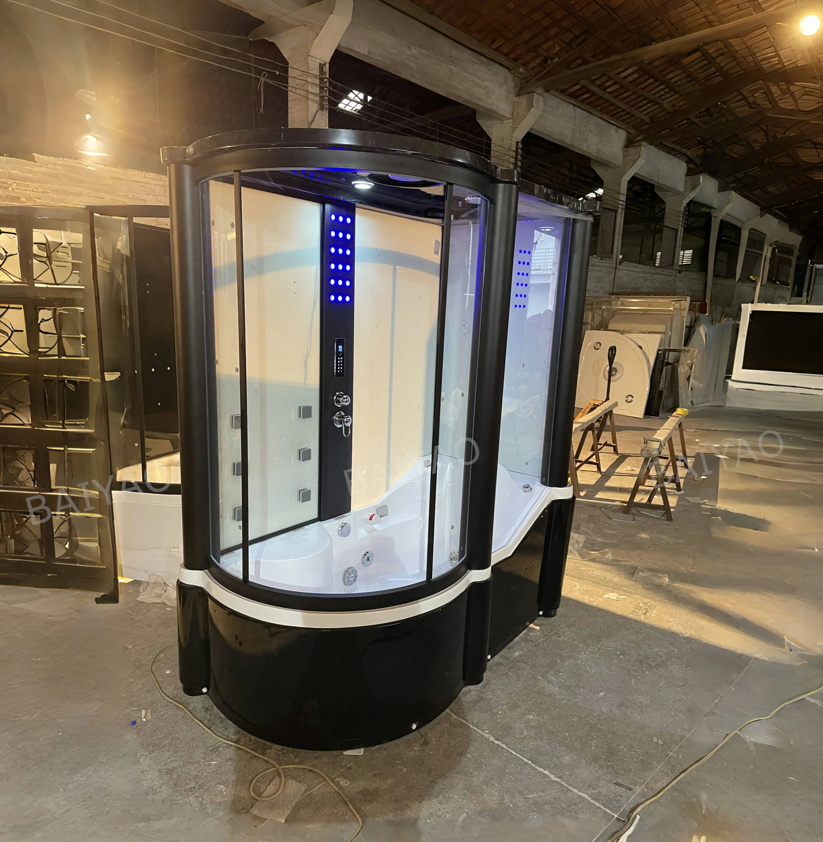 Designer Series Fashionable Prefab Portable Steam Room Shower Bathroom With Tempered Glass