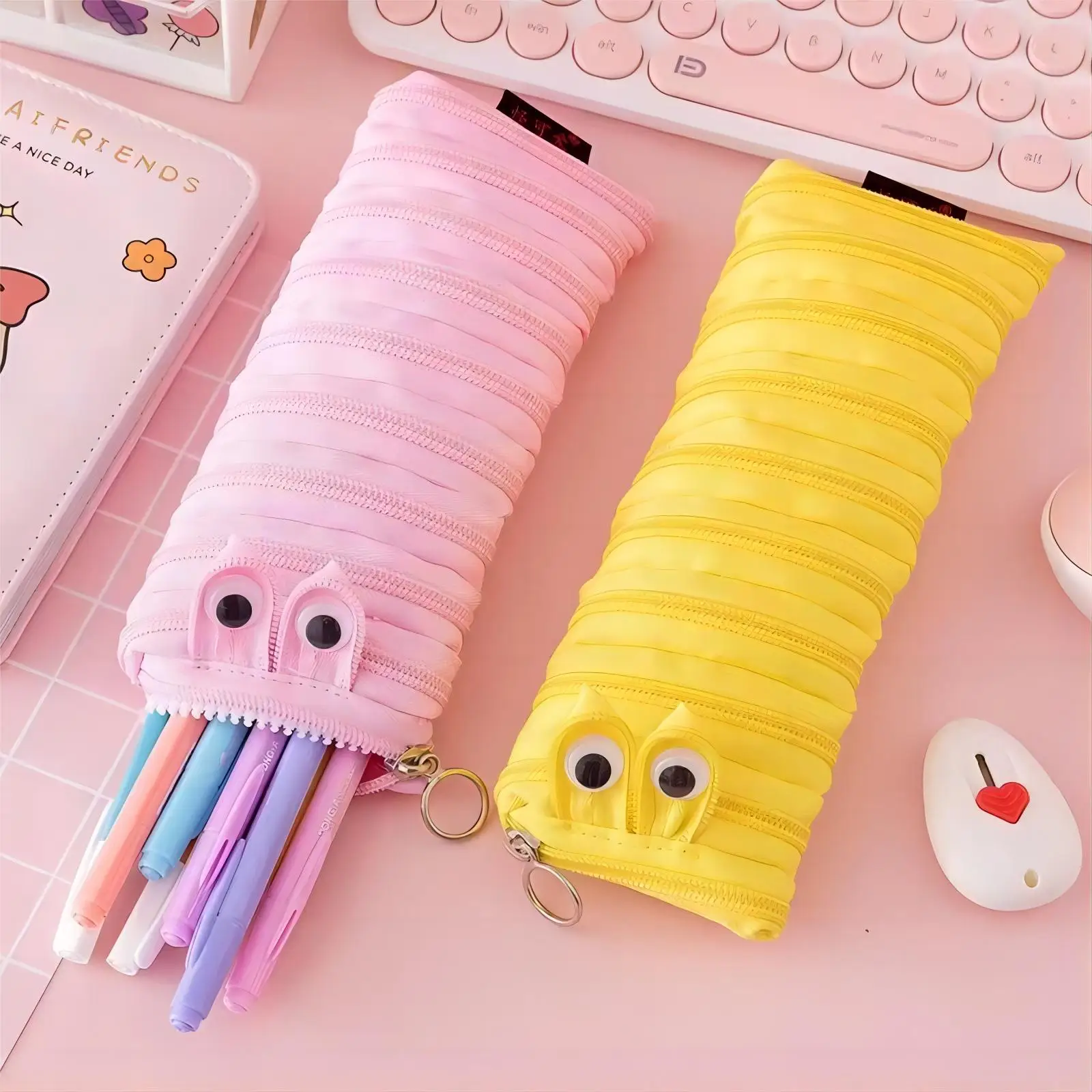 Personalized creativity one Zipper Pencil Pen Case Office Large Storage High Capacity Bag Pouch Holder Box Organizer