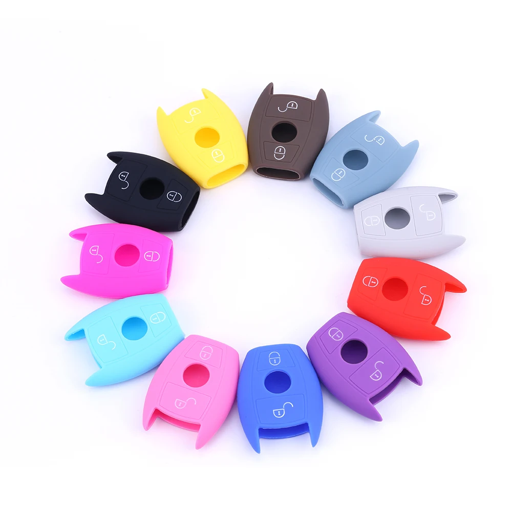 Wholesale Price Decorative Anti Slip Silicone Smart 2 Buttons Car Key Cover