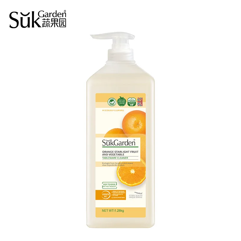 Sukgarden 1.28kg Multipurpose Liquid Soap Fruit And Vefetable Tableware Kitchen Cleaner Concentrate Liquid Dishwashing
