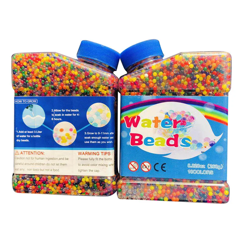Water Beads Pack Rainbow Mix Over 50,000 Orbies Beads Growing Balls, Jelly Water Gel Beads for Spa Refill, Kids Sensory Toys