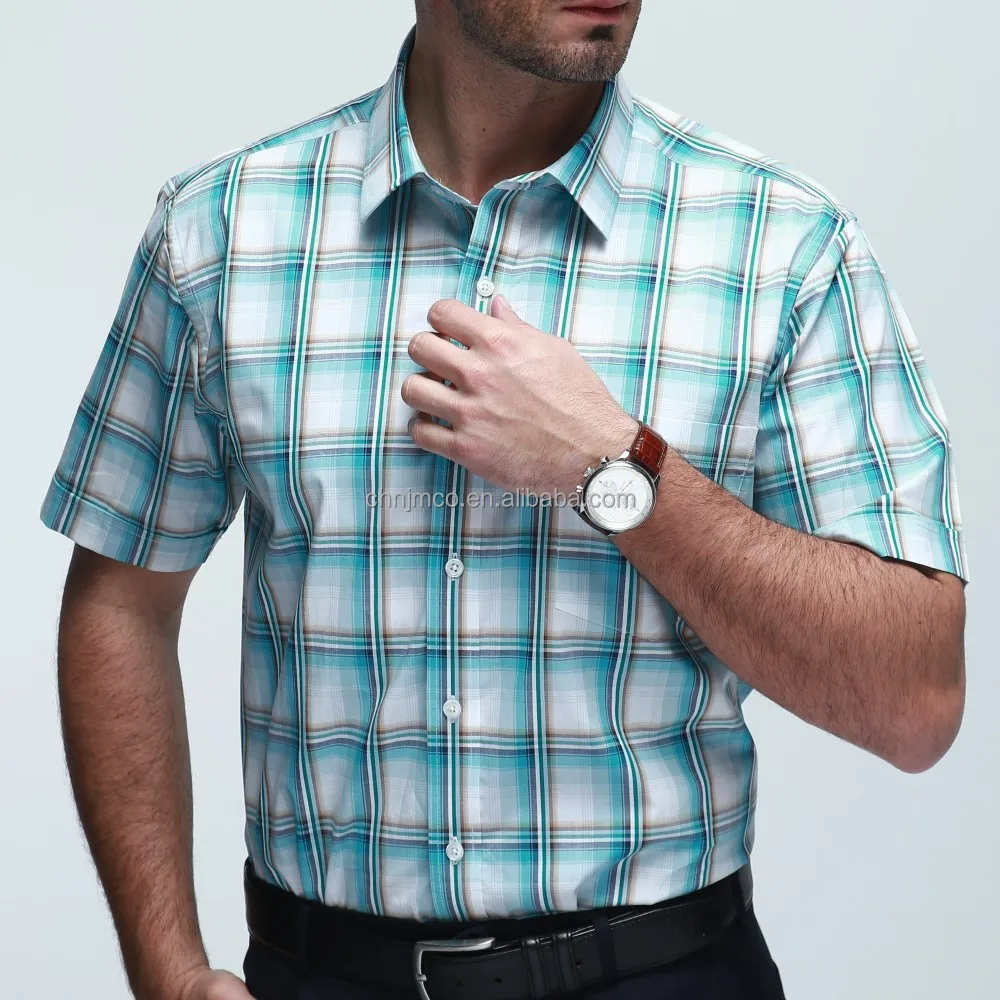 Высококачественная дышащая хлопковая формальная повседневная рубашка с коротким рукавом мужская офисная для работы уличная
