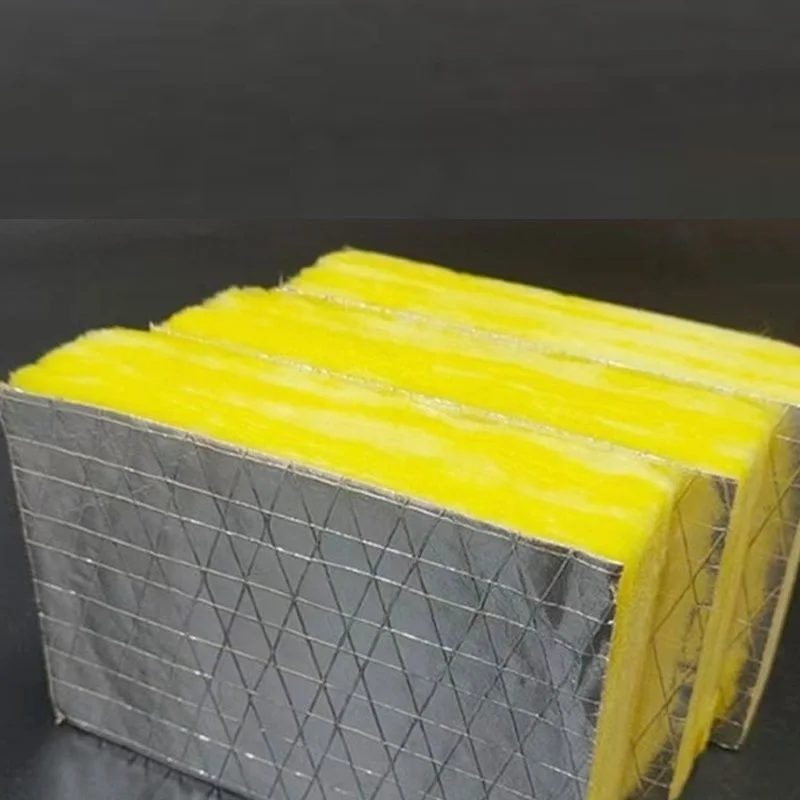 100mm Aluminum faced Soundproof Waterproof glass Wool Insulation Panel Wall Insulation Board For Building Construction