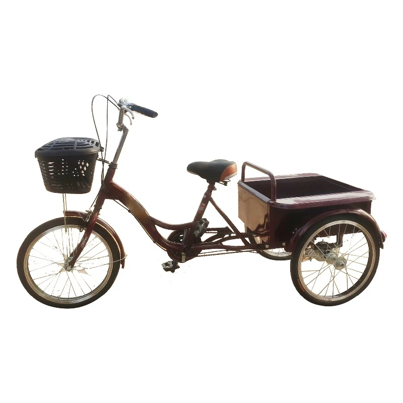 New leisure scooter for middle-aged and elderly elderly tricycle adult pedal tricycle with bucket