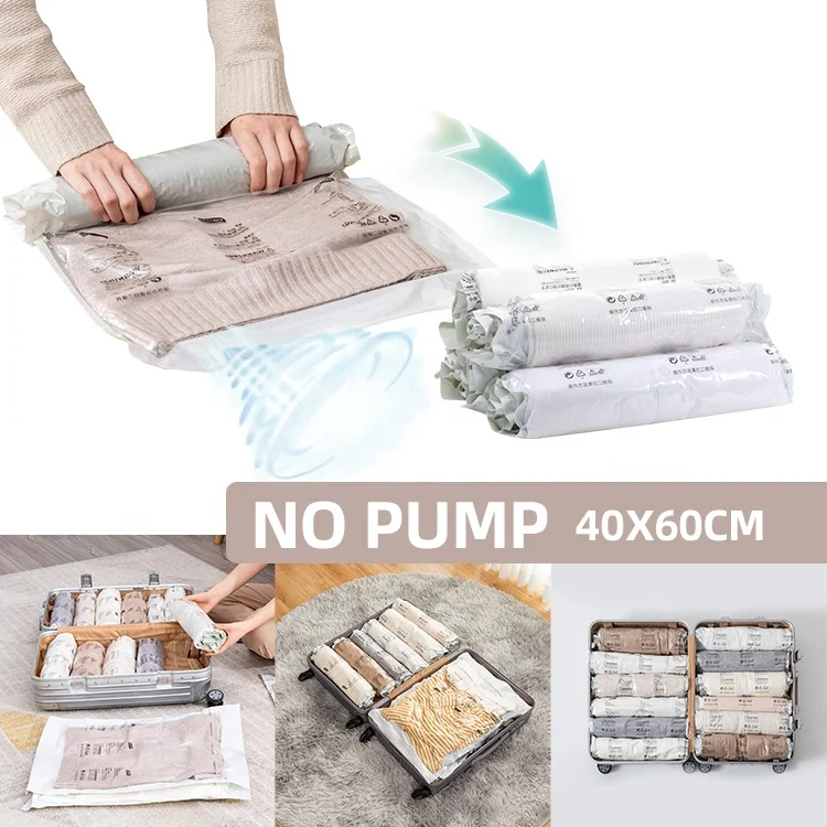 Свернутый вакуумный мешок TAILI для экономии места складные дорожные вакуумные пакеты хранения