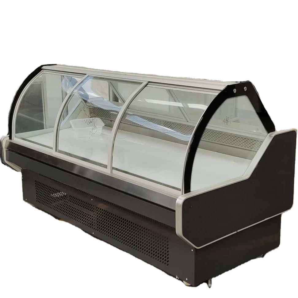 Deli and duck neck display fridge with freezer storage refrigerate showcase