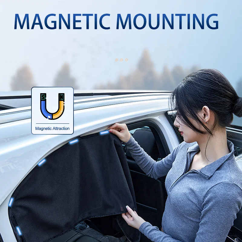 Customized Car Window Sunshade Black Nylon Anti UV Foldable High Quality Car Sunshade for Side Window