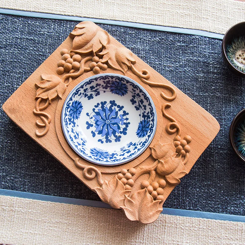 Chinese New Style Low Price Cigar Wood Carved Ashtray For Sale Customization of tableware and wood products