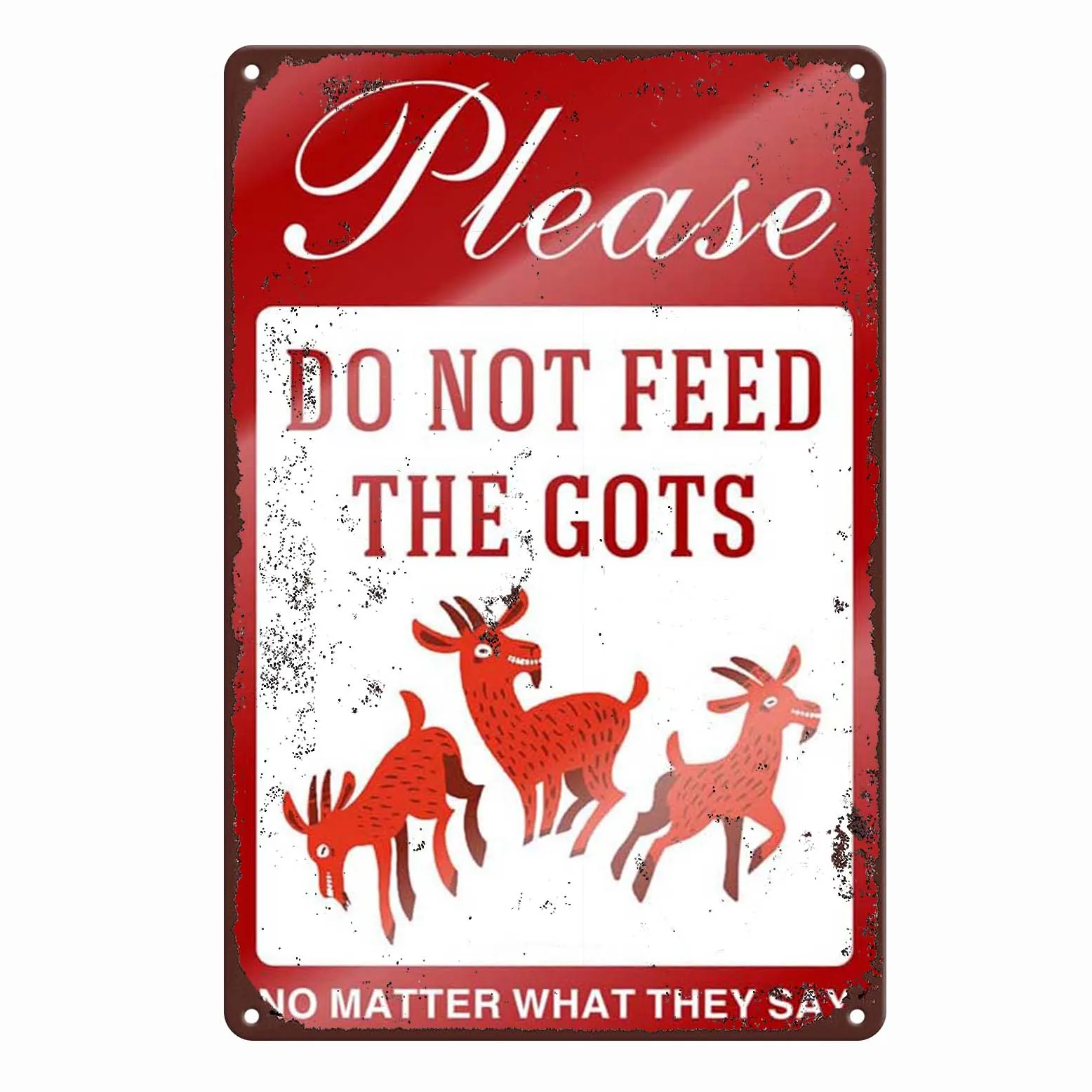 Warning Please Do Not Feed or Touch The Animals They Will Bite Metal Tin Sign for Yard Zoo Farmhouse 12 x 8 Inch
