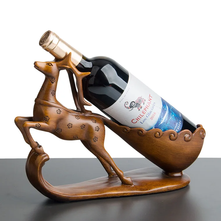 Creative Deer Design Wine Cabinet Home Office Decoration Single Wine Bottle Rack / Holder