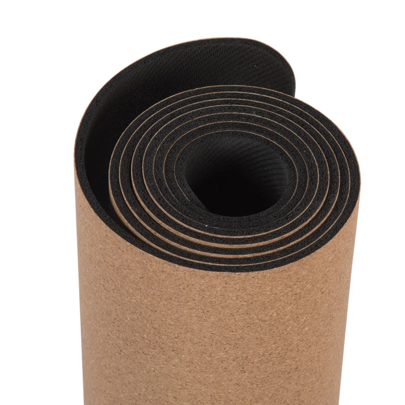 Factory Custom Logo Non Slip Manufacture Natural Cork Rubber Yoga Mat