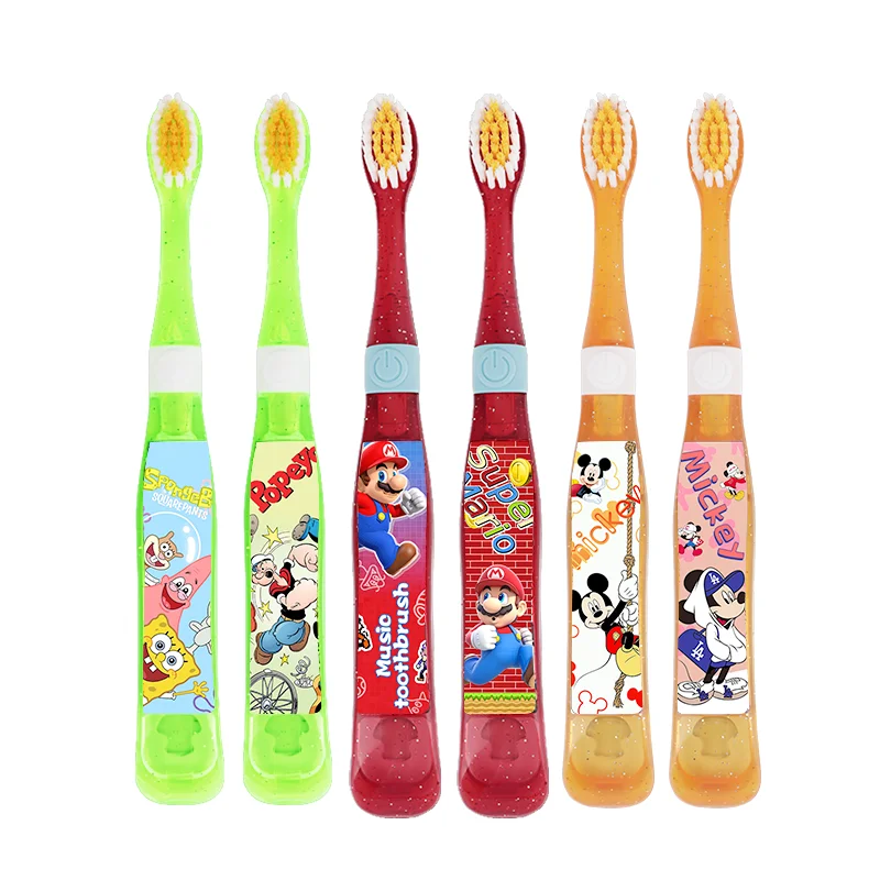 Custom Logo Care Teeth Soft Bristles Cartoon Silicone Sonic Electric Tooth Brush Set Child Toothbrush Electr Kid Brush