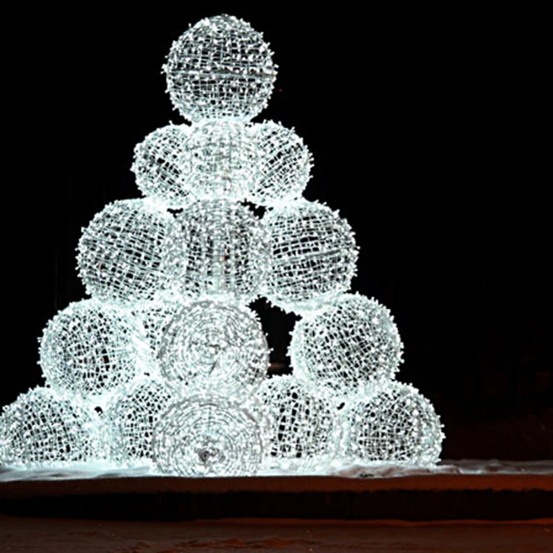 PVC 30ft 40ft 50ft 60ft Giant Large 3D Huge Illuminated Artificial Christmas Led motif tree light