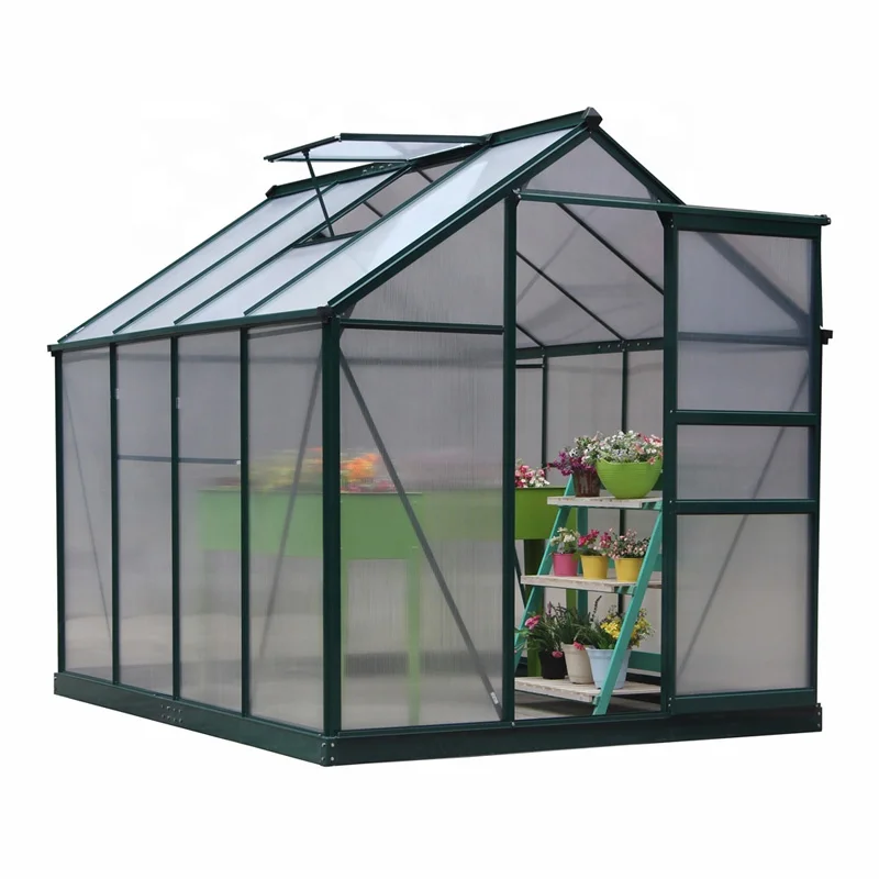 Small Outdoor Greenhouse 6x8 With Aluminium Profile And Plastic