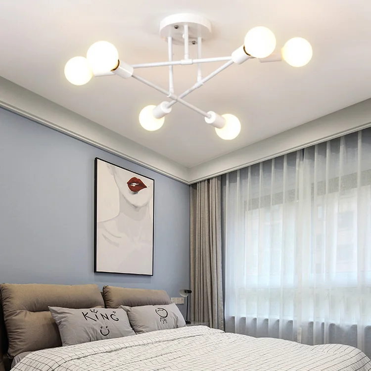 Modern Nordic LED Lamp Black Gold Chandelier Lights Branch Simple Creative Luxury E27 Ceiling Lamps Indoor Lighting Fixtures