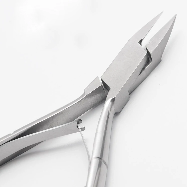 Professional stainless steel straight mouth nail nippers and cutters for nail podiatry