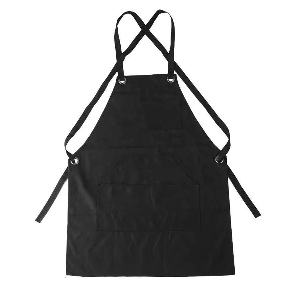 Wholesale Custom Logo Cross Back Apron Waterproof Coffee Shop Waist Restaurant Adult Chef Apron Kitchen