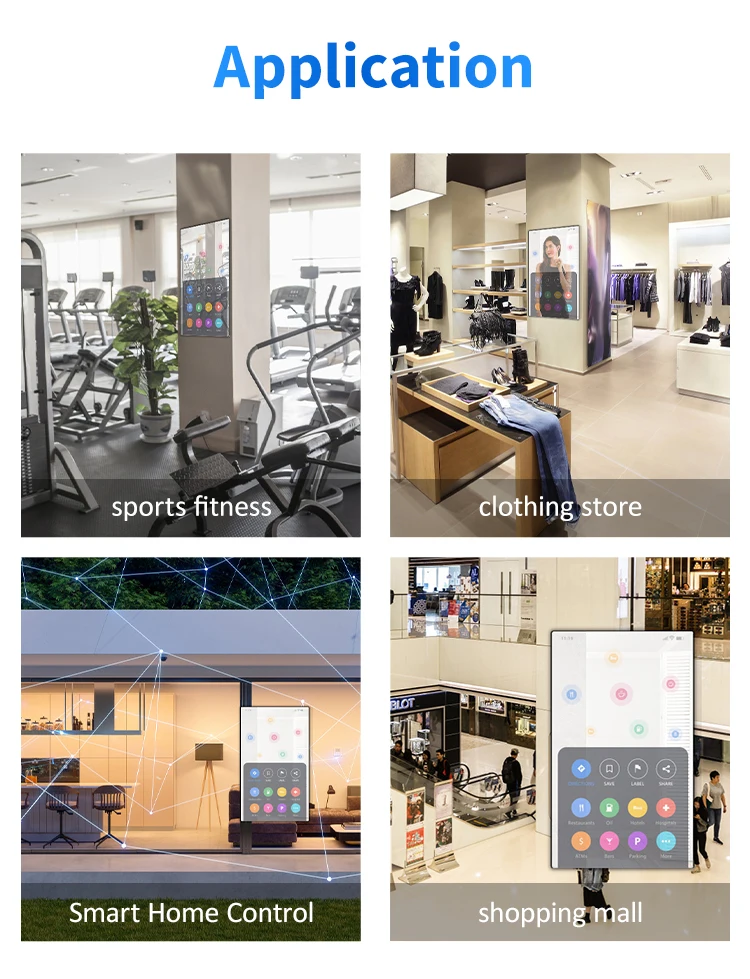 32 43 55 inch magic mirror lcd display advertising touch screen hanging vertical floor standing digital fitness mirrors displays