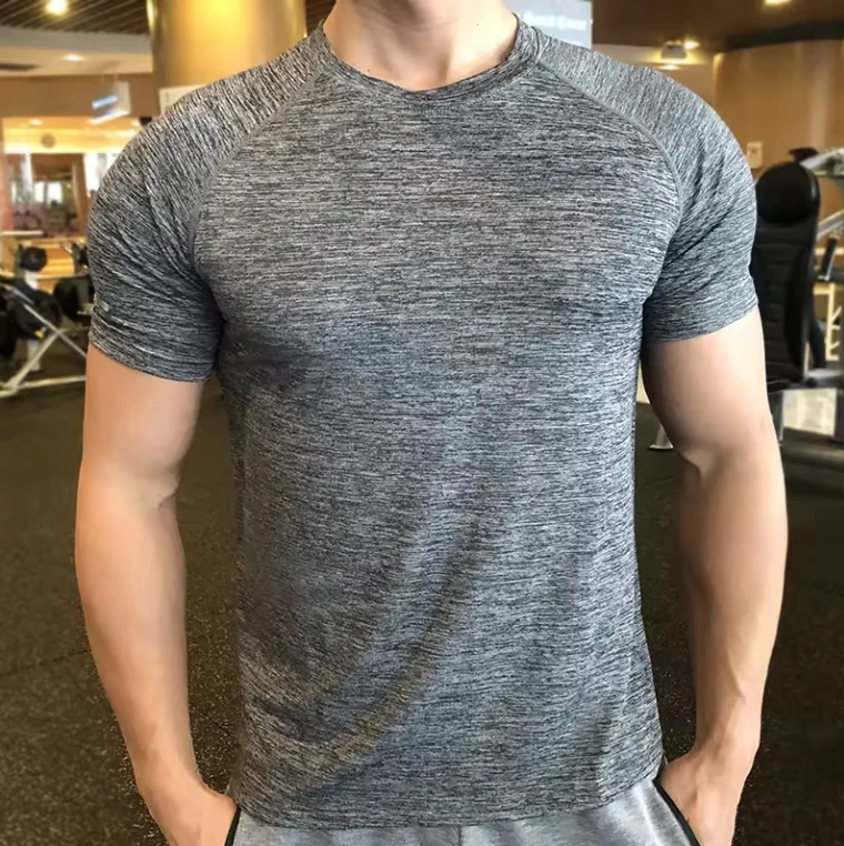 high Quality Cheap Custom Men Activewear T Shirts 100% Polyester T Shirts Gym Elastane Athletic Quick Dry Top Shirts Mens