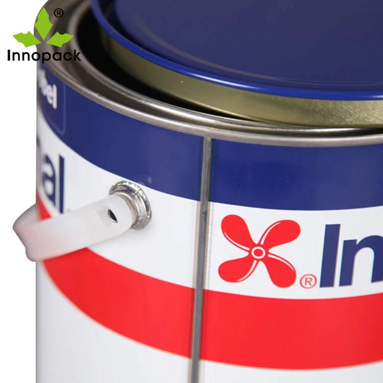 decorative round paint printed empty metal  4 liter tins can 1 gallon with lid and metal handle