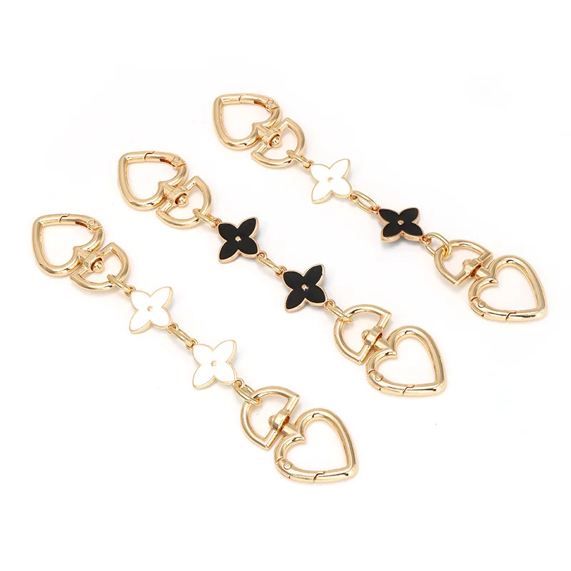Metal Purse Extender Chain Four-Leaf Clover Bag Chain Handle Replacement Crossbody Shoulder Bag Accessory Chain Strap
