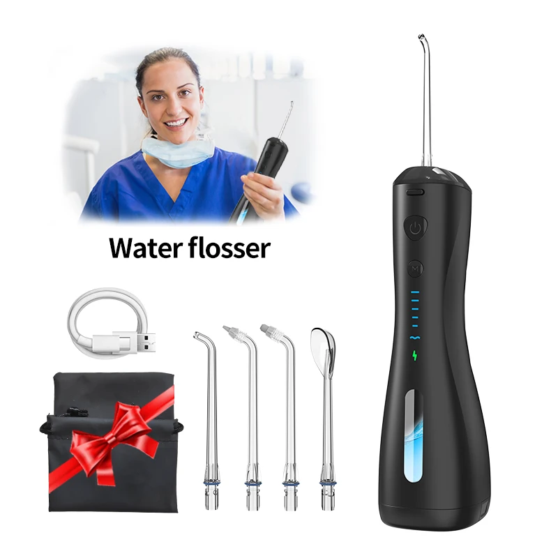 Hight Quality Powerful Sprayer Smart Dental Equipment Home Travel Dental Floss Black White Water Flosser