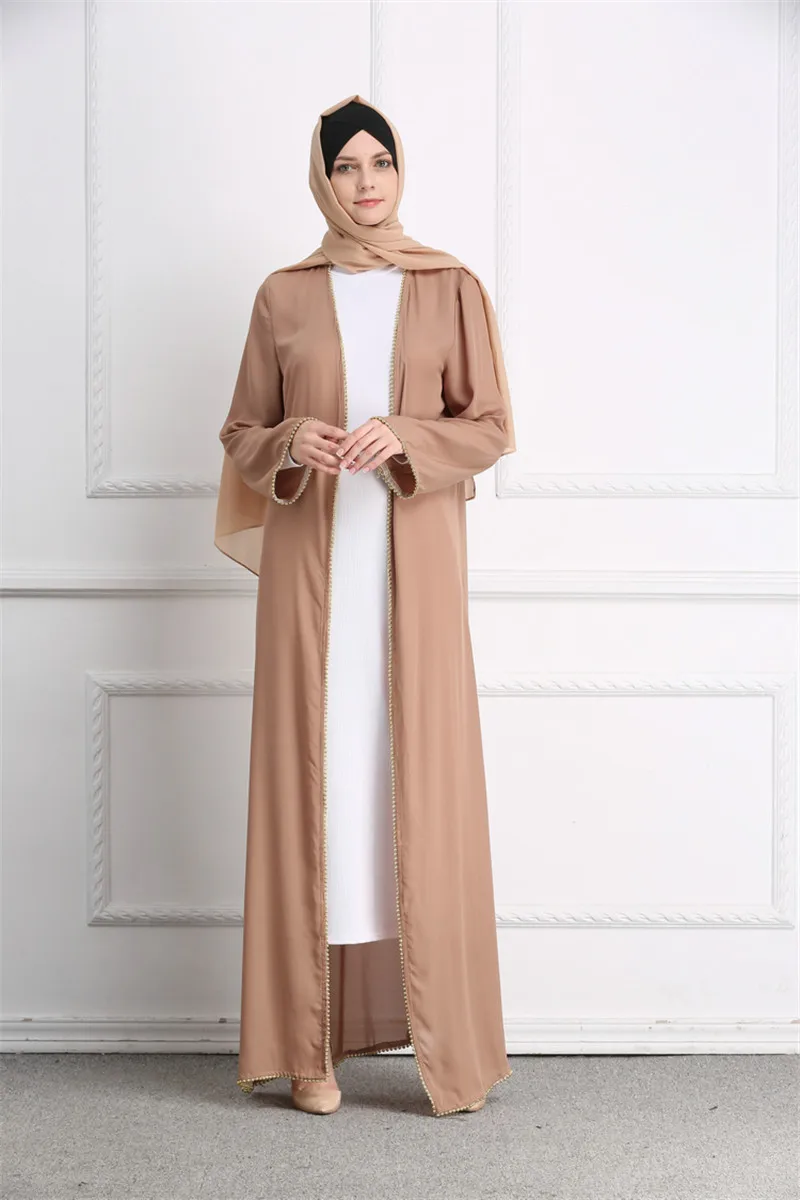 Ladies fashionable eastern dresses muslim beaded plus-size cardigan hijab religious meaning islamic clothing jubba