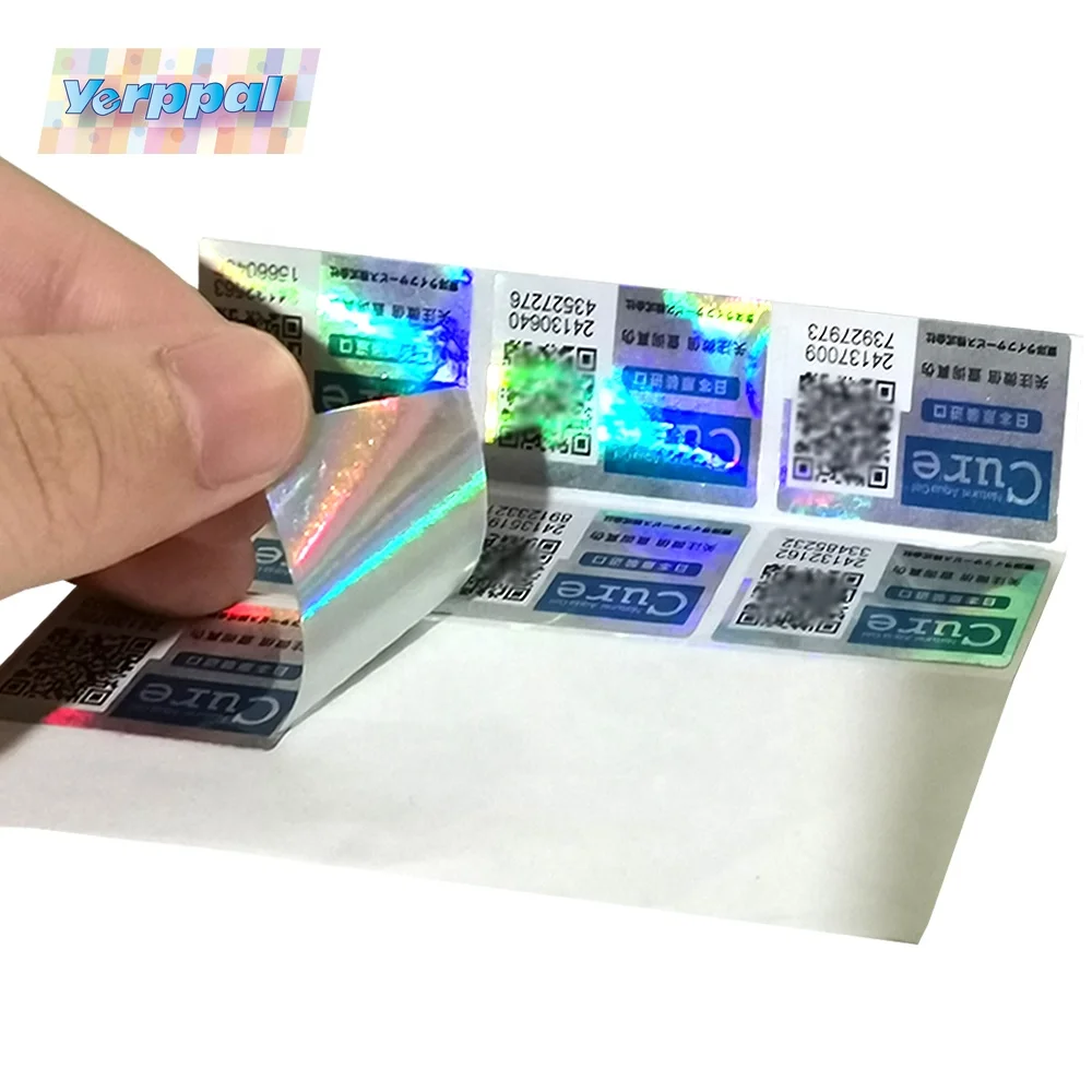 
Custom Logo Printed Laser Hologram Label with Variable Qr Code Anti Fake Sticker Security Label 
