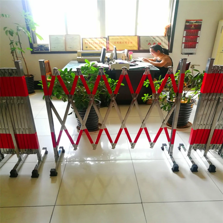 Security Folding Gate Double Diamond Details Road Manual retractable gates Pedestrian control security barrier