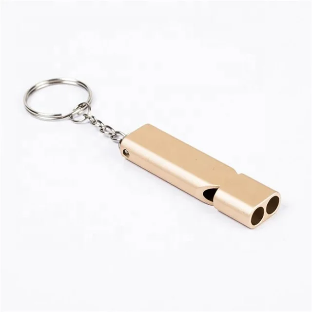 Realsin Outdoor Dual-frequency Survival Whistle High Frequency keychain Whistle Aluminum Alloy Whistle