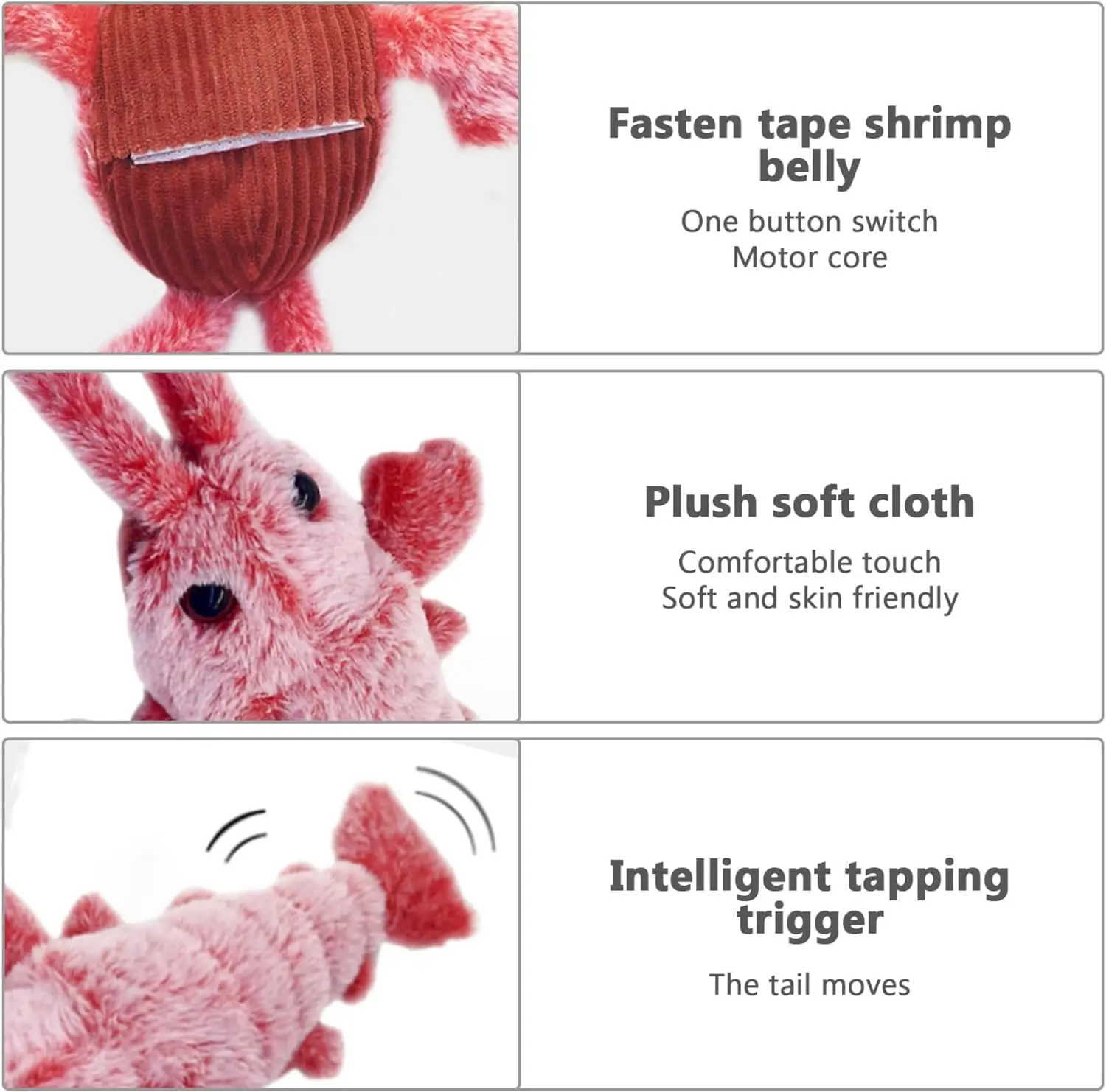 Wiggle Lobster Cat Toy Modes Plush Floppy Lobster Interactive Dog Toy 2024 USB Rechargeable Cat Chew Kicker Toy for Indoor Pet