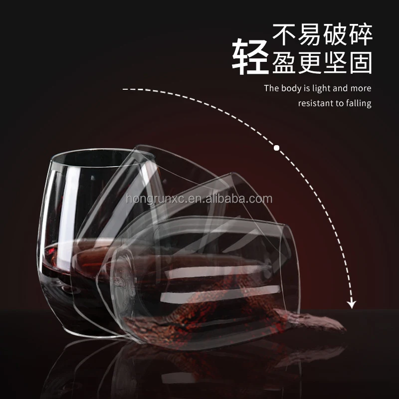 Reusable recycled Unbreakable Plastic Wine glasses