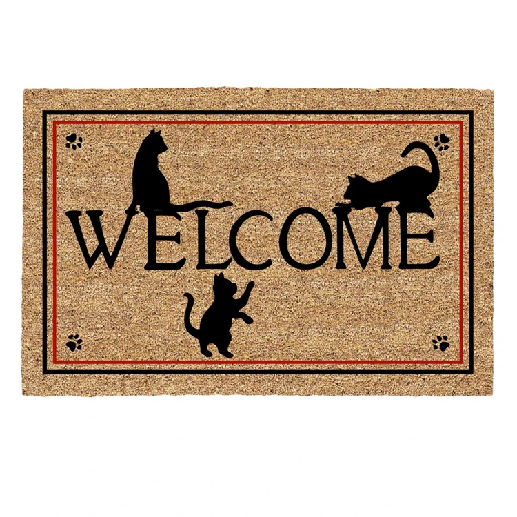 
Indoor Outdoor Personalised Anti Slip Natural Coconut Coir Rubber Printed Door Mats 