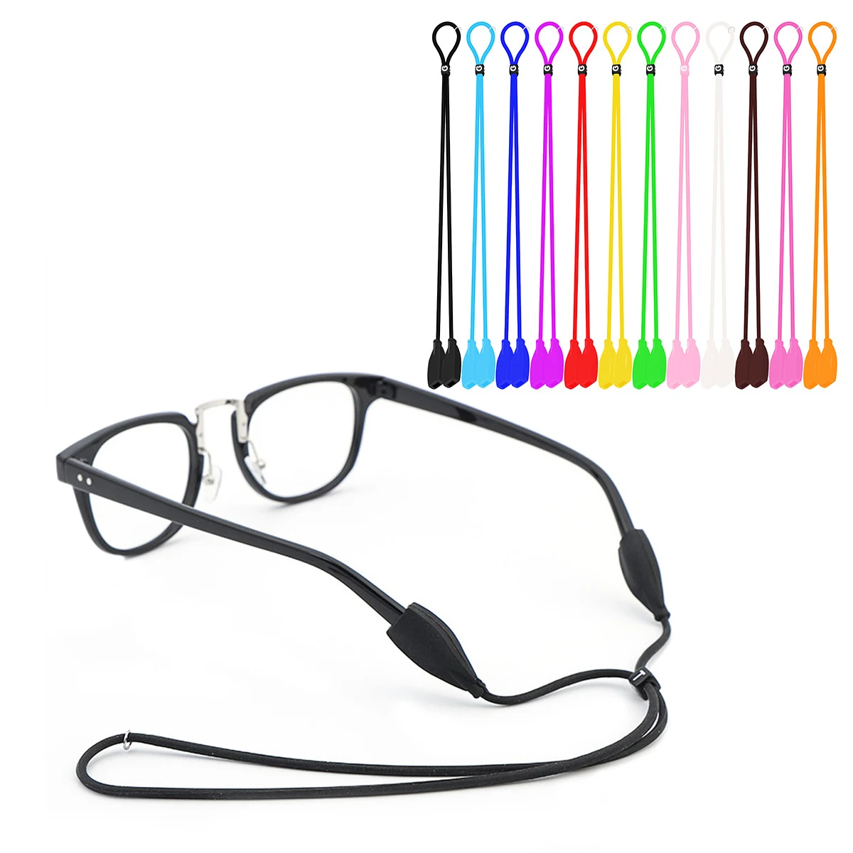 Ready Goods Soft Silicone Anti Slip Sport Square Hole Adjustable Glasses Rope Eyeglasses Cord Rope for Adult