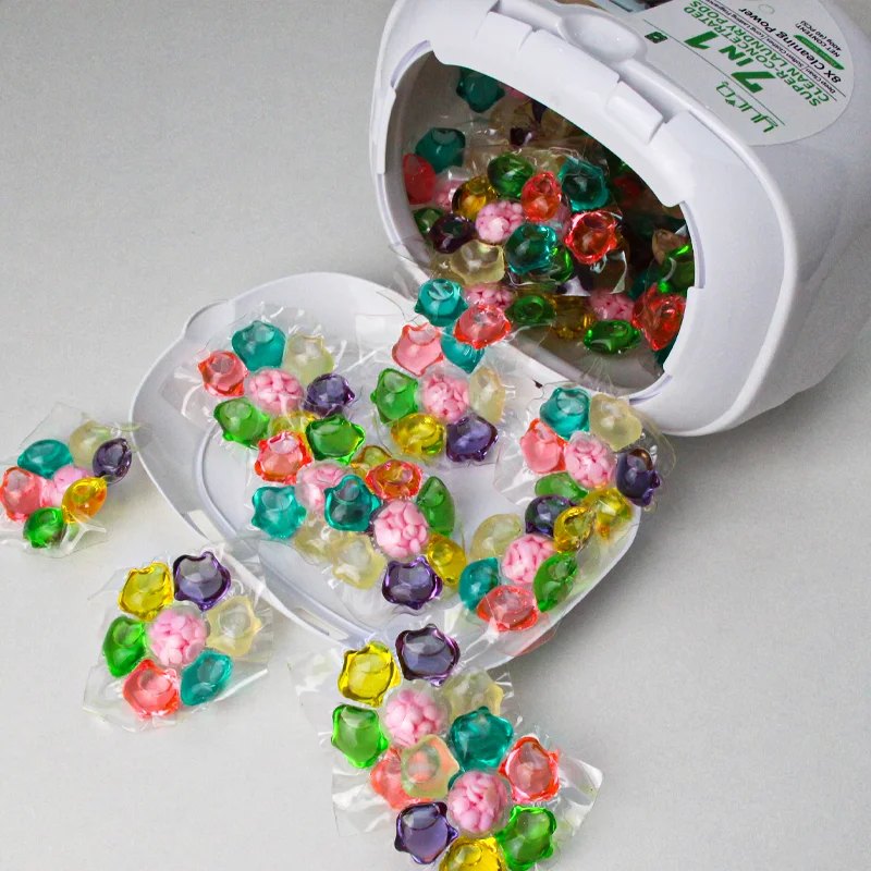 Eco friendly packaging 3 in 1 laundry capsules pod laundry pod capsule washing capsule detergent pod gel bead