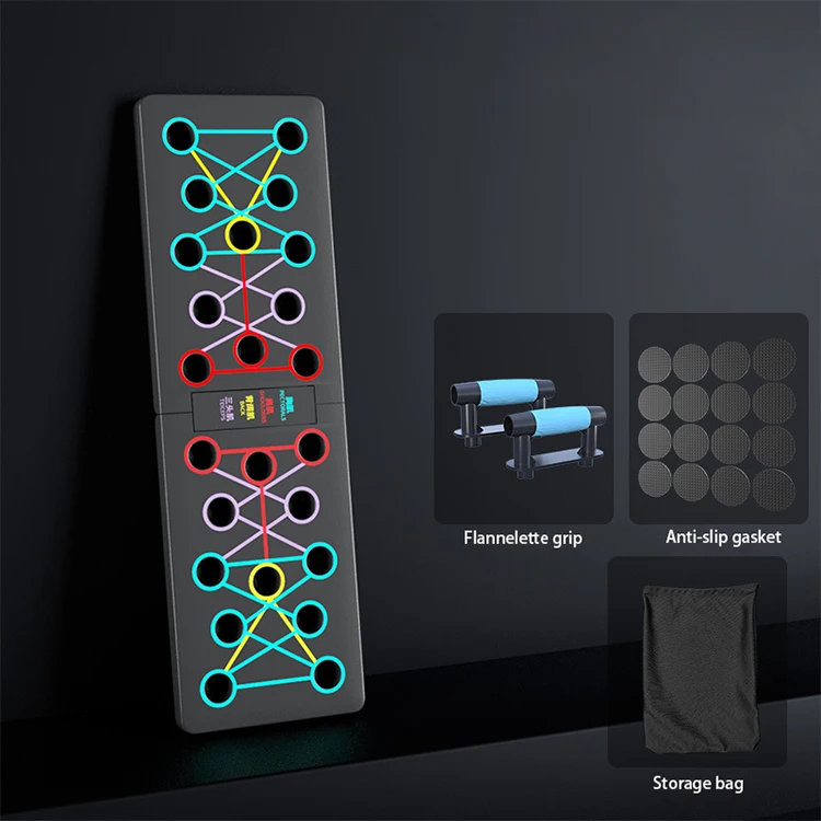 Portable Mutil Function Fitness Colorful Plate Muscle Board Power Press Push Up Bar Rack Board