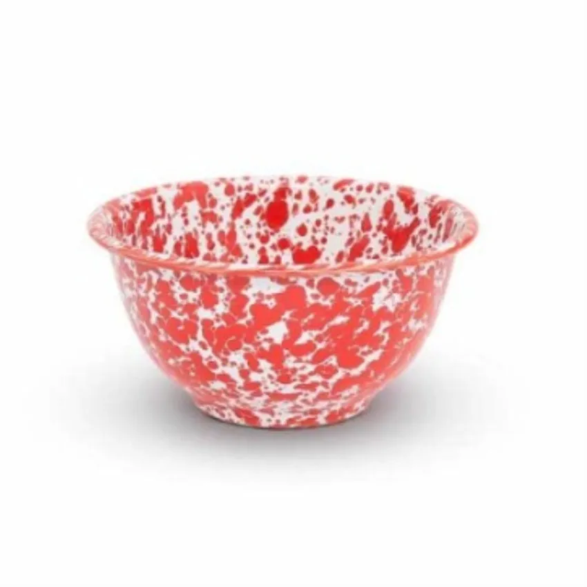 Mini 16cm Splatter white color Enamel iron Footed salad pasta Bowl
