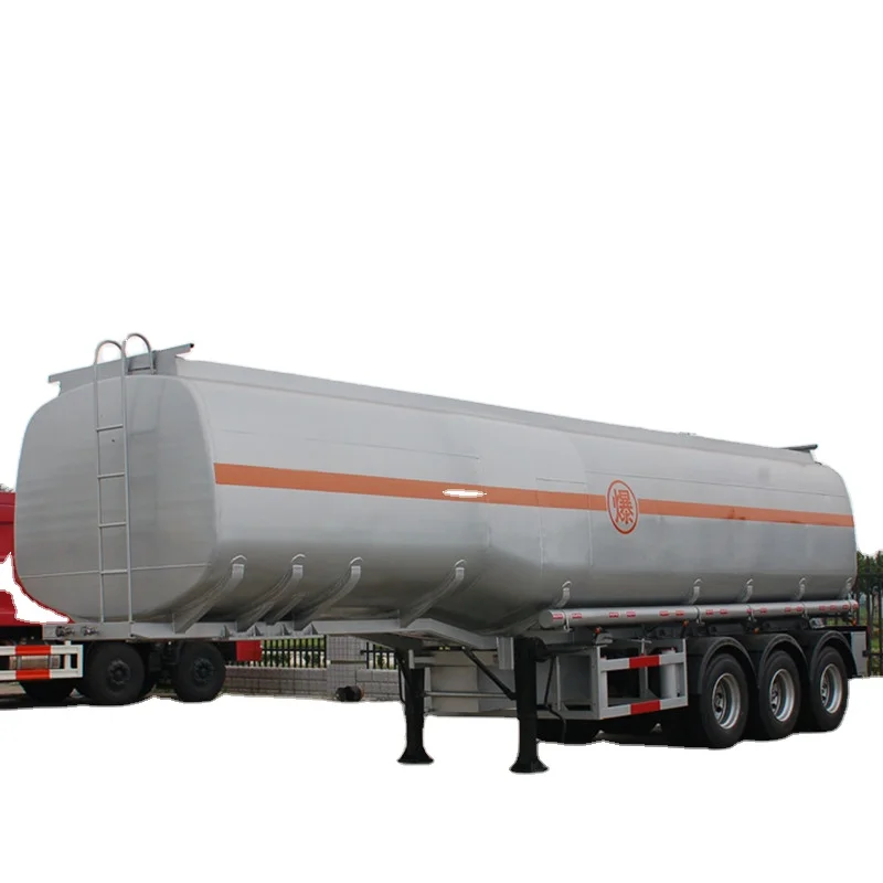 FUHUA 3-Axle 45000L Fuel Tanker Semi-Trailer Steel Material Low Price Oil Tanks Trailer for Sale