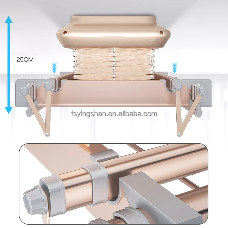 YG-1703B Remote Controlled Clothes Airer Motorized Electric Ceiling Garment 4 Tier Clothes Heated Hanger