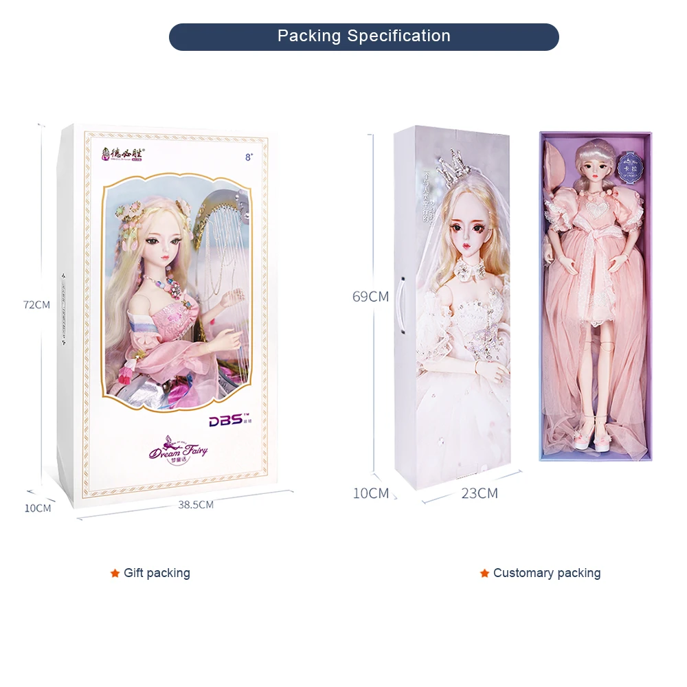  Мечта фея классический 60 см bjd кукла 1/3 с деликатной одеждой ручной работы для